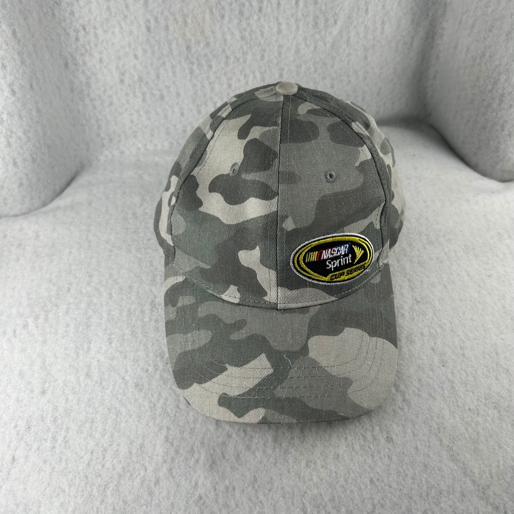 NASCAR Sprint Cup Series Hat Mens OSFM Gray Camo Racing Adjustable Strapback Cap